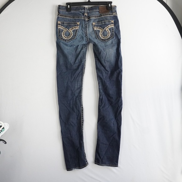 Big Star Denim - Y2K Big Star Sweet Skinny Jeans 28L Medium Wash Embroidered Low Rise Western Vtg